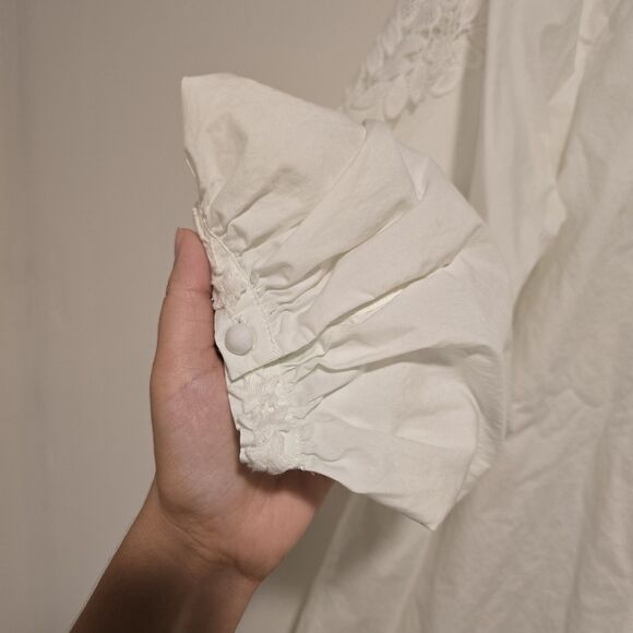 Johnny Was Dress Women Large White Jade Ekaterina Embroidery Pockets Tassel FLAW - Picture 12 of 13